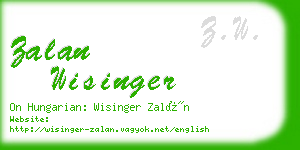 zalan wisinger business card